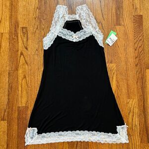 Honeydew Black Mini Dress w/ White Lace
